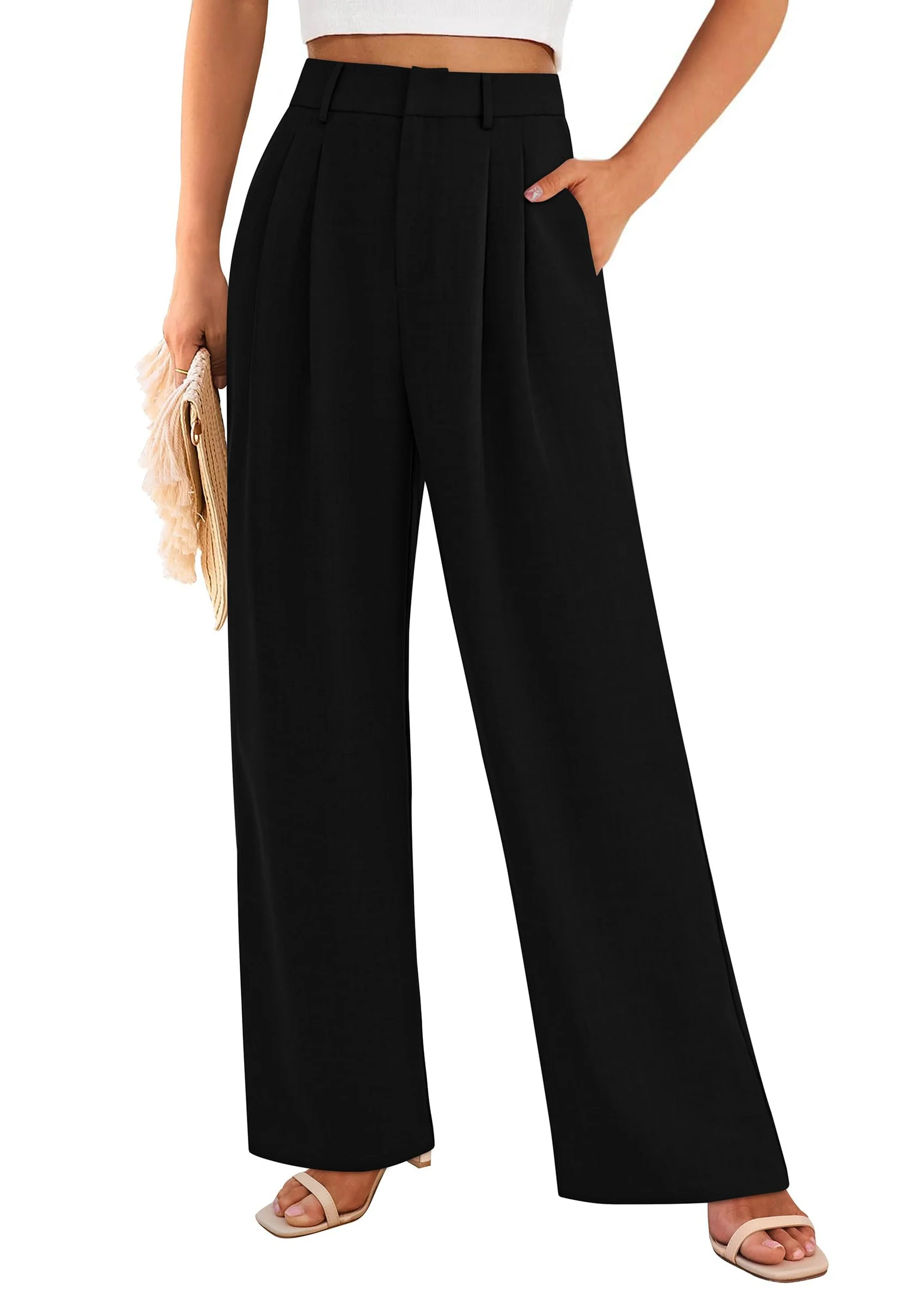 PRETTYGARDEN Women's Summer Elastic High Waisted Work Pants Straight Leg Dressy Business Casual Trousers Slacks Pockets - Image 15