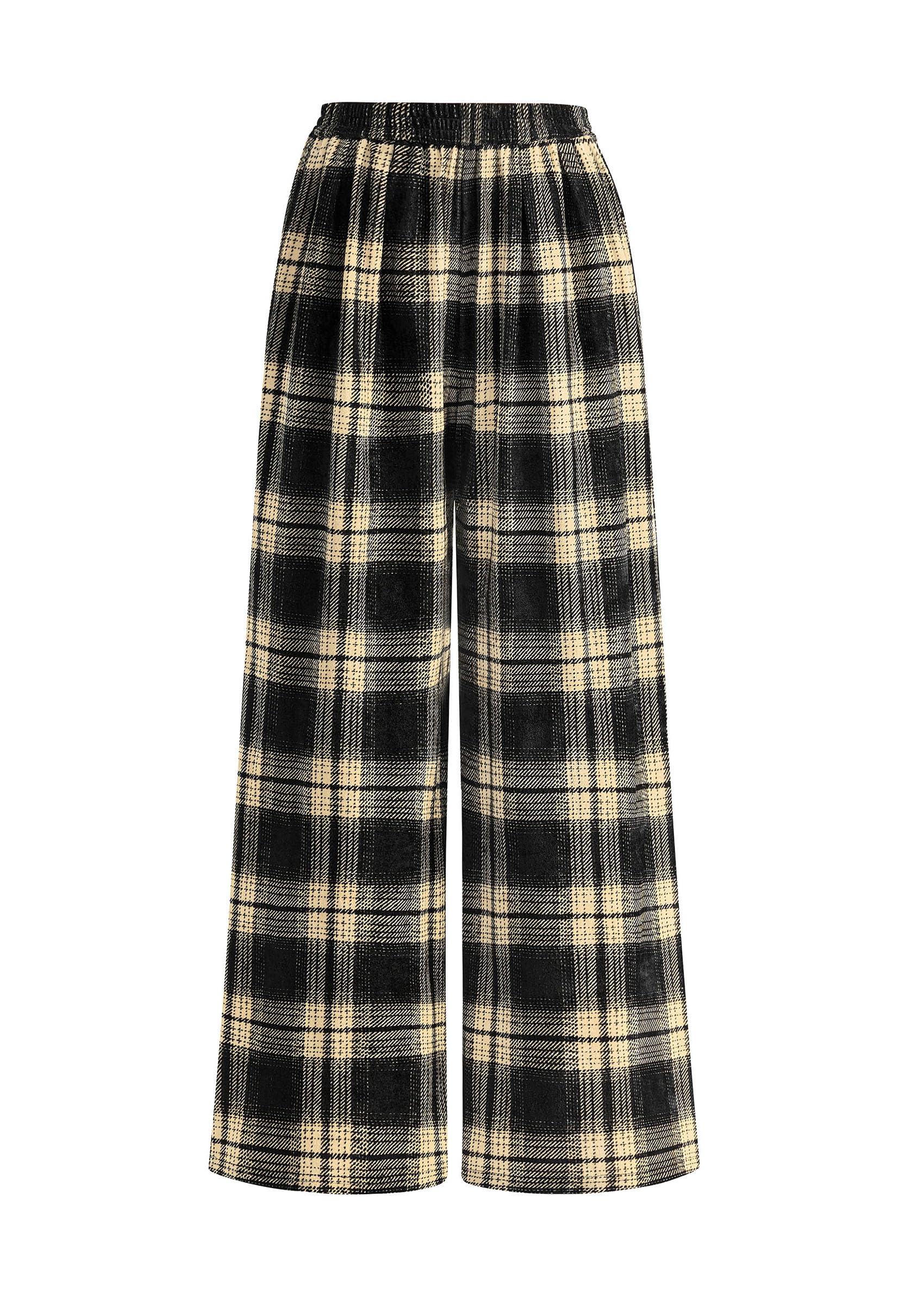 PRETTYGARDEN Casual Women's Pants Elastic Waist Palazzo Long Stretchy Wide Leg Trousers Knit Fall Outfits with Pockets - Image 38