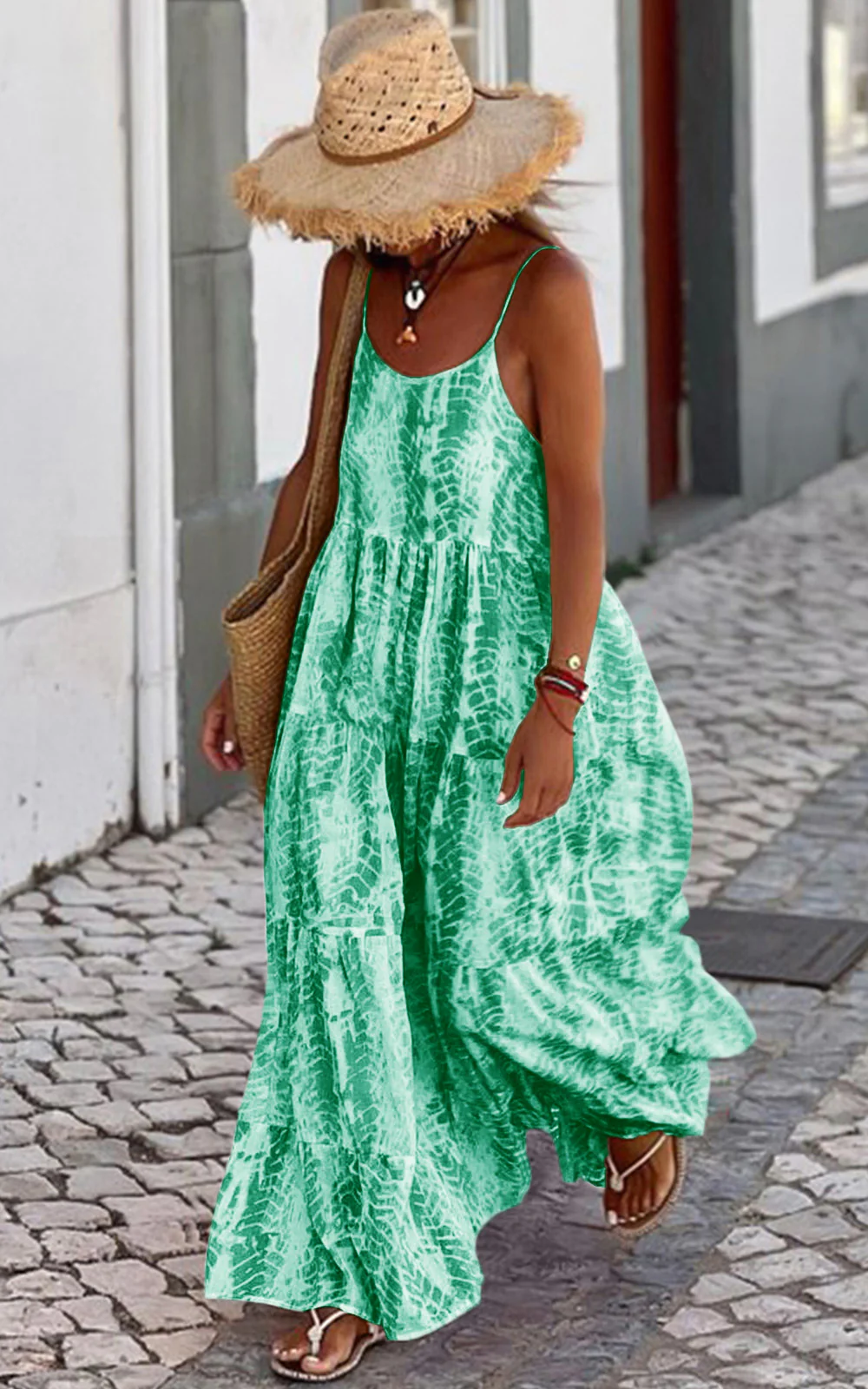 PRETTYGARDEN Women Summer Dresses Spaghetti Strap Scoop Neck Floral Maxi Dress Flowy Boho Long Sundress with Pockets - Image 6