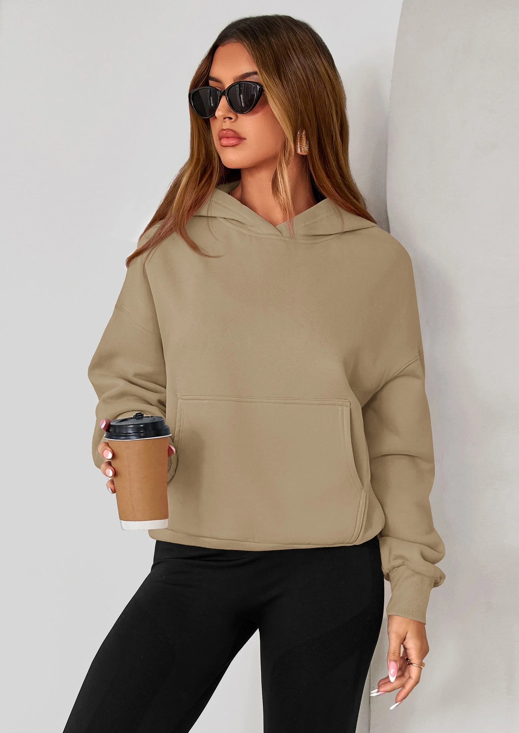 PRETTYGARDEN Women's Fall Hooded Sweatshirts Long Sleeve Half Zip Cropped Hoodies Pullover Winter Fashion Clothes - Image 27