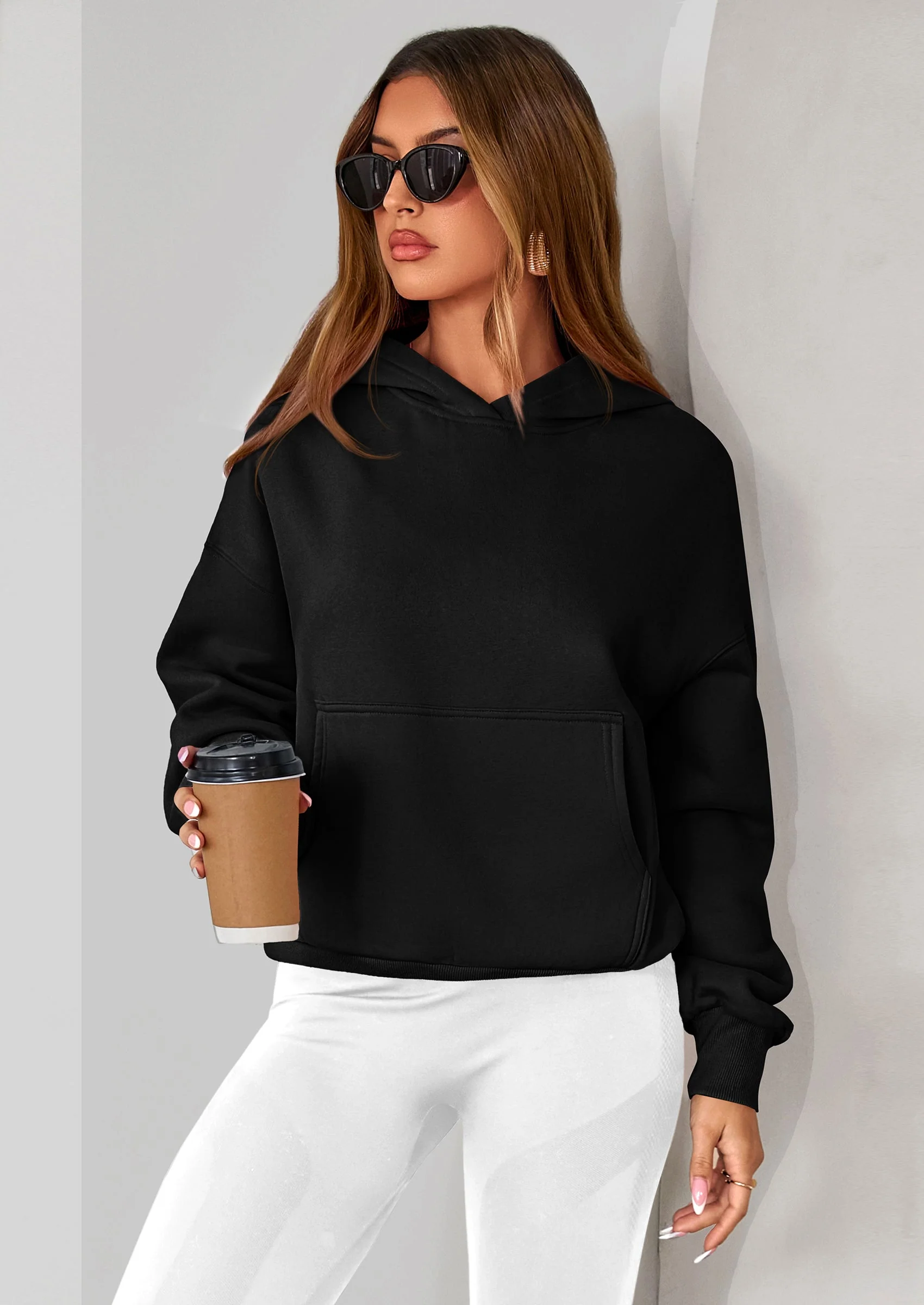 PRETTYGARDEN Women's Fall Hooded Sweatshirts Long Sleeve Half Zip Cropped Hoodies Pullover Winter Fashion Clothes - Image 7