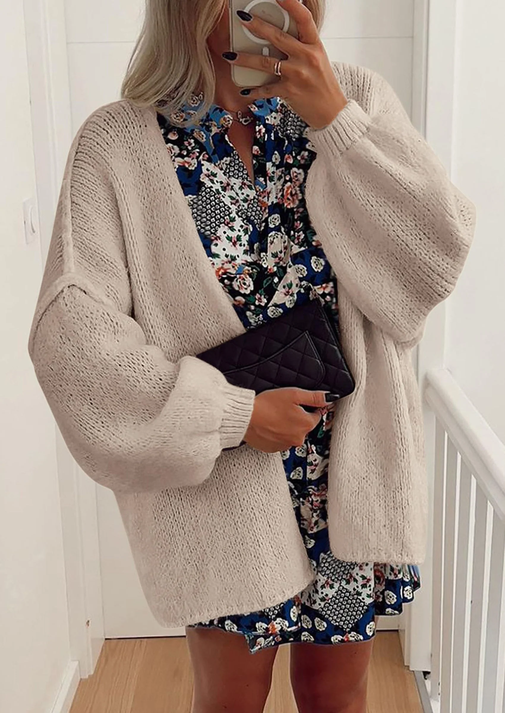 PRETTYGARDEN Womens Oversized Cardigan Sweaters Fall Long Lantern Sleeve Knit Open Front Lightweight Sweater - Image 54