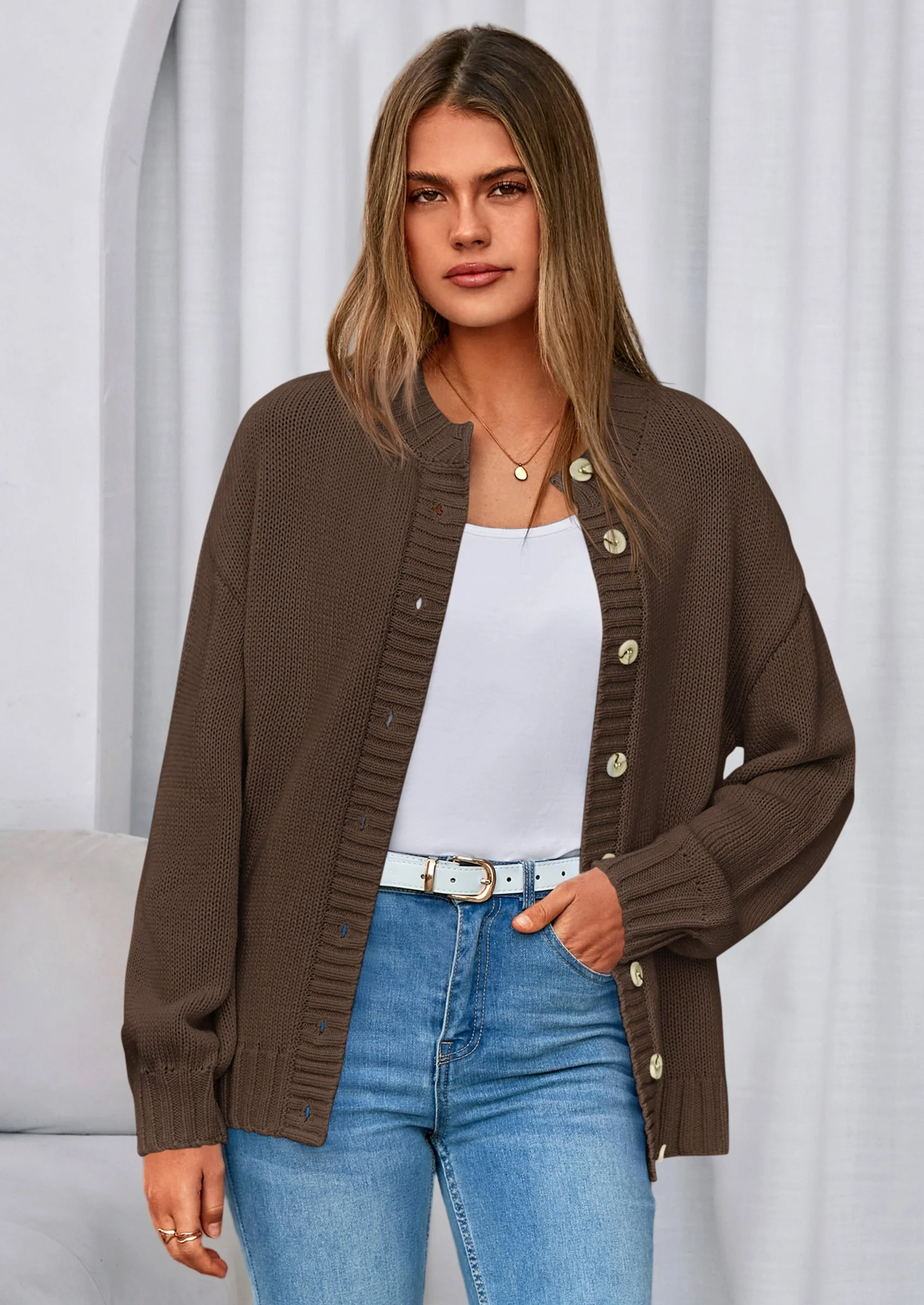 PRETTYGARDEN Women's Winter Cardigan Sweaters Trendy Chunky Knit Long Sleeve Button Up Casual Warm Fall Jackets Coats - Image 32