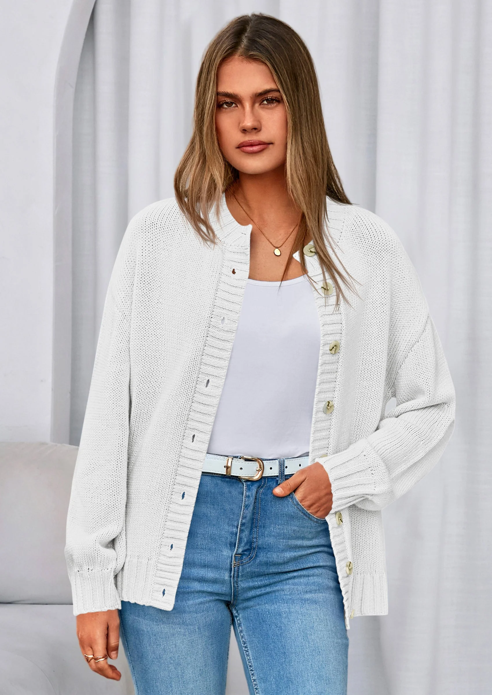 PRETTYGARDEN Women's Winter Cardigan Sweaters Trendy Chunky Knit Long Sleeve Button Up Casual Warm Fall Jackets Coats - Image 37