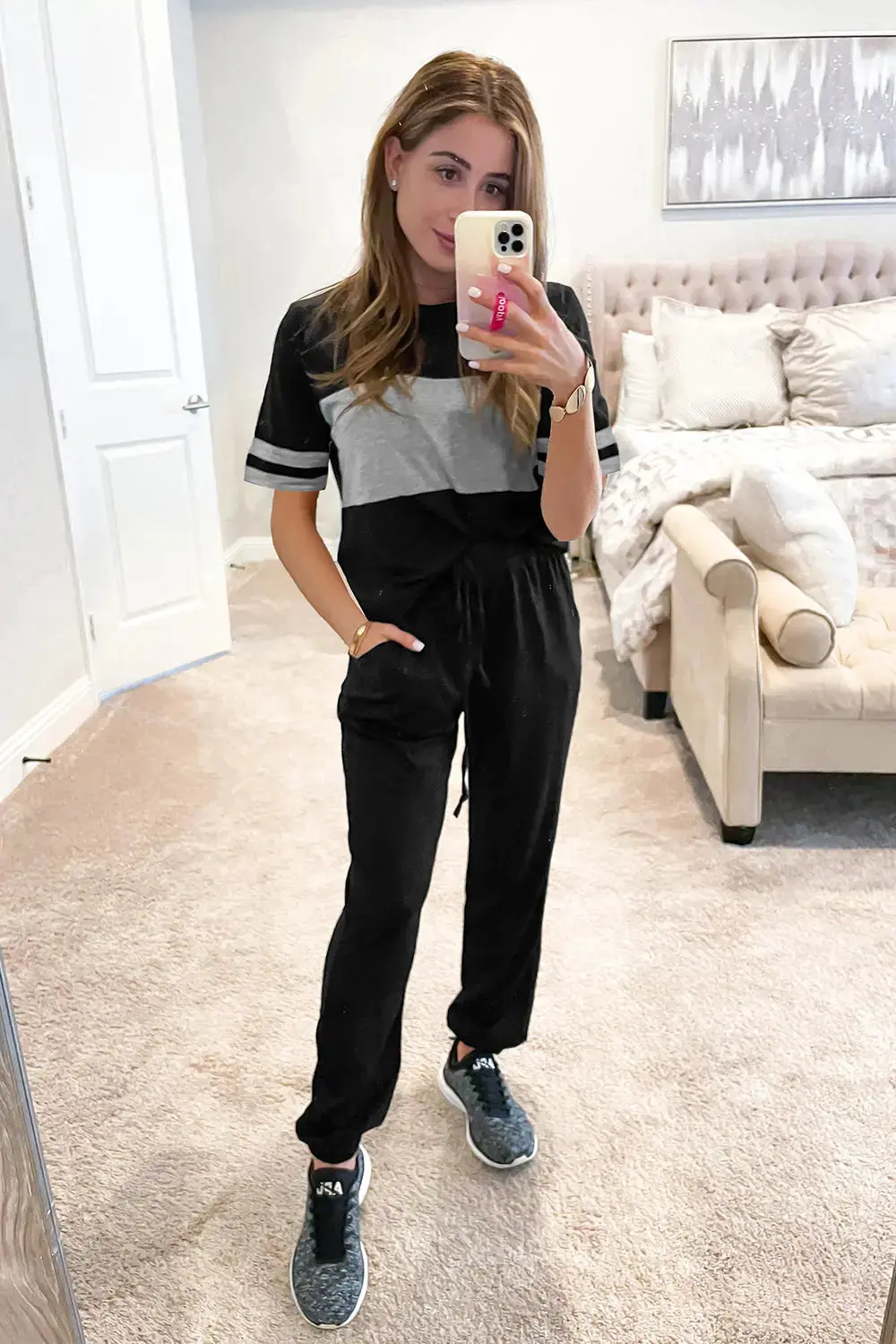 PRETTYGARDEN Women's Two Piece Lounge Sets Spring Summer Jogger Pants Vacation Outfits Travel Airplane Matching Clothes - Image 7