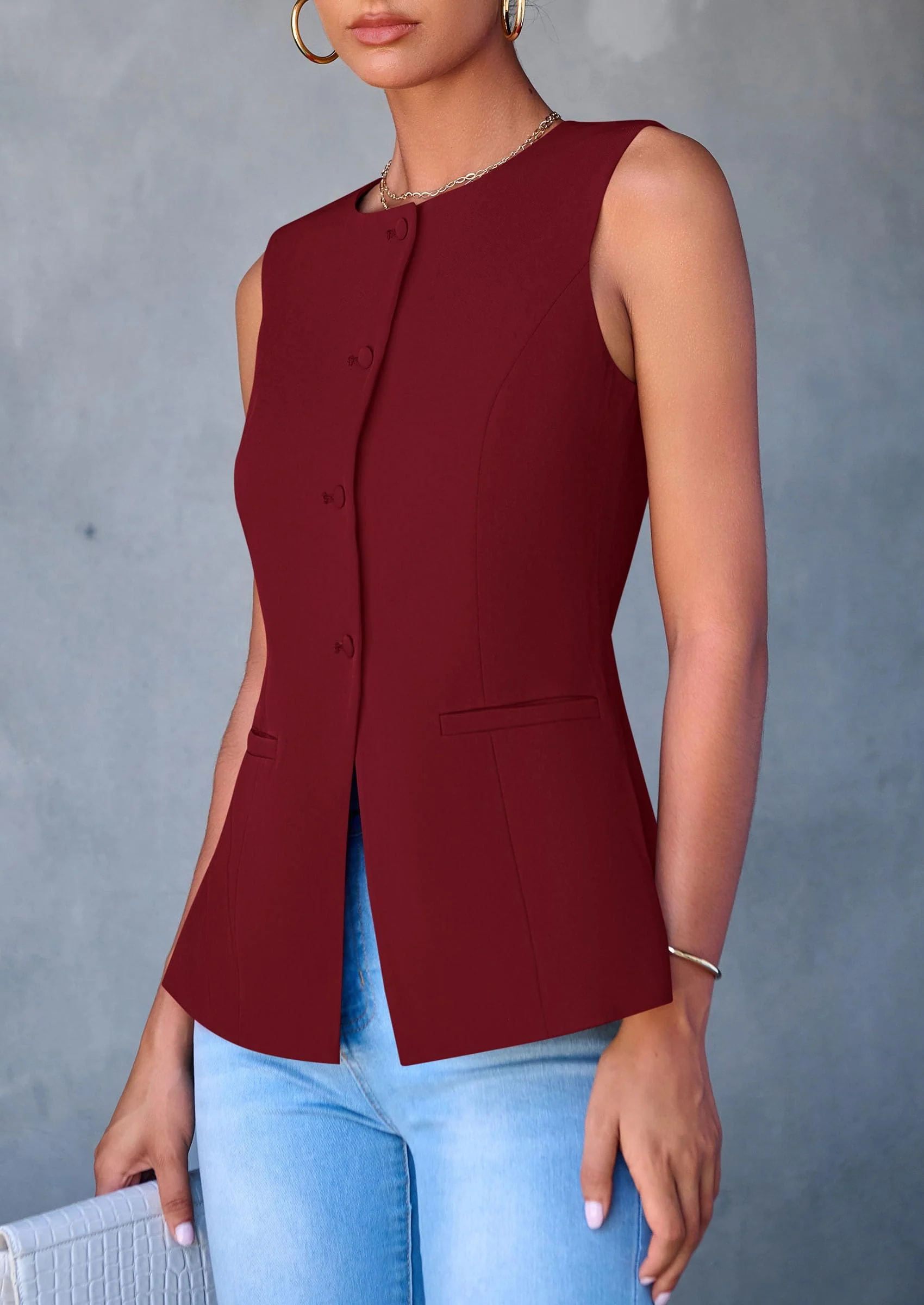PRETTYGARDEN Women's Suit Vest Tops Summer Dressy Casual Business Button Sleeveless Trendy Fashion Blazer Waistcoat - Image 56